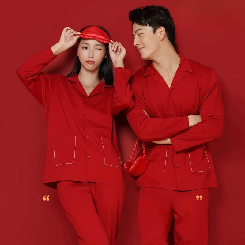 anti-wrinkle-silk-cotton-couples-open-cardigan-pajamas-set-new-wedding-red-home-clothes-suit-spwear-sweatpants