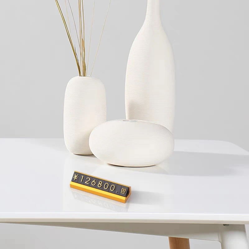 Mini Metal Jewelry Watch Ring Price Cube Tags Adjustable Number Small Plastic Price Label Sign Holder Display Stand