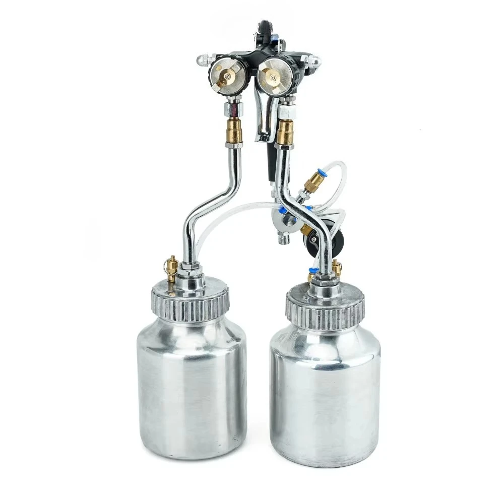 

HVLP PT-29B с двойной насадкой 1,3 мм, воздушный распылитель, распылительная краска под давлением, хромированная краска, двойная головка, пневматический распылитель под давлением