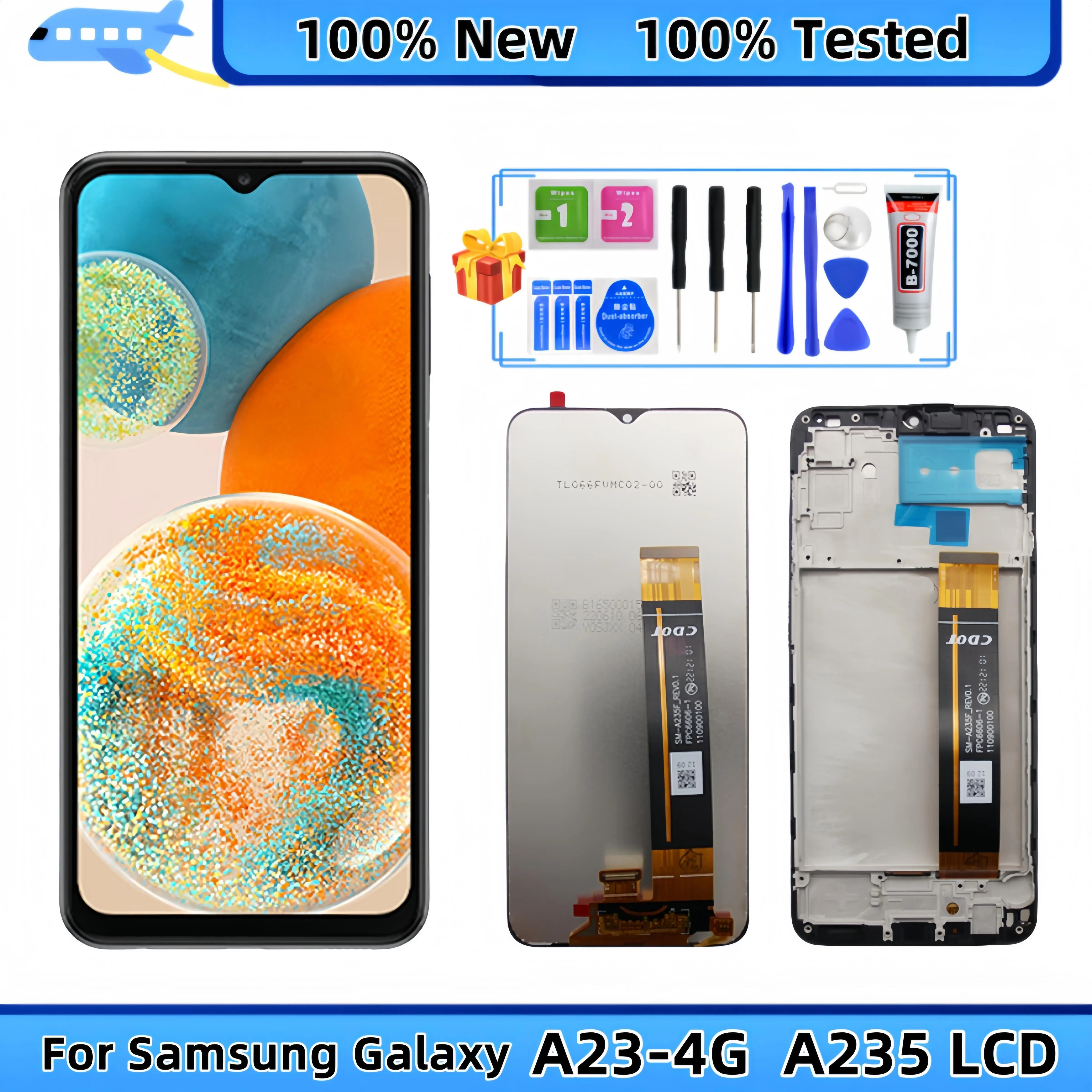 

Для Samsung Galaxy A23-4G A235 SM-A235F A235M A235N A235F/DS ЖК-дисплей с сенсорным экраном и дигитайзером в сборе