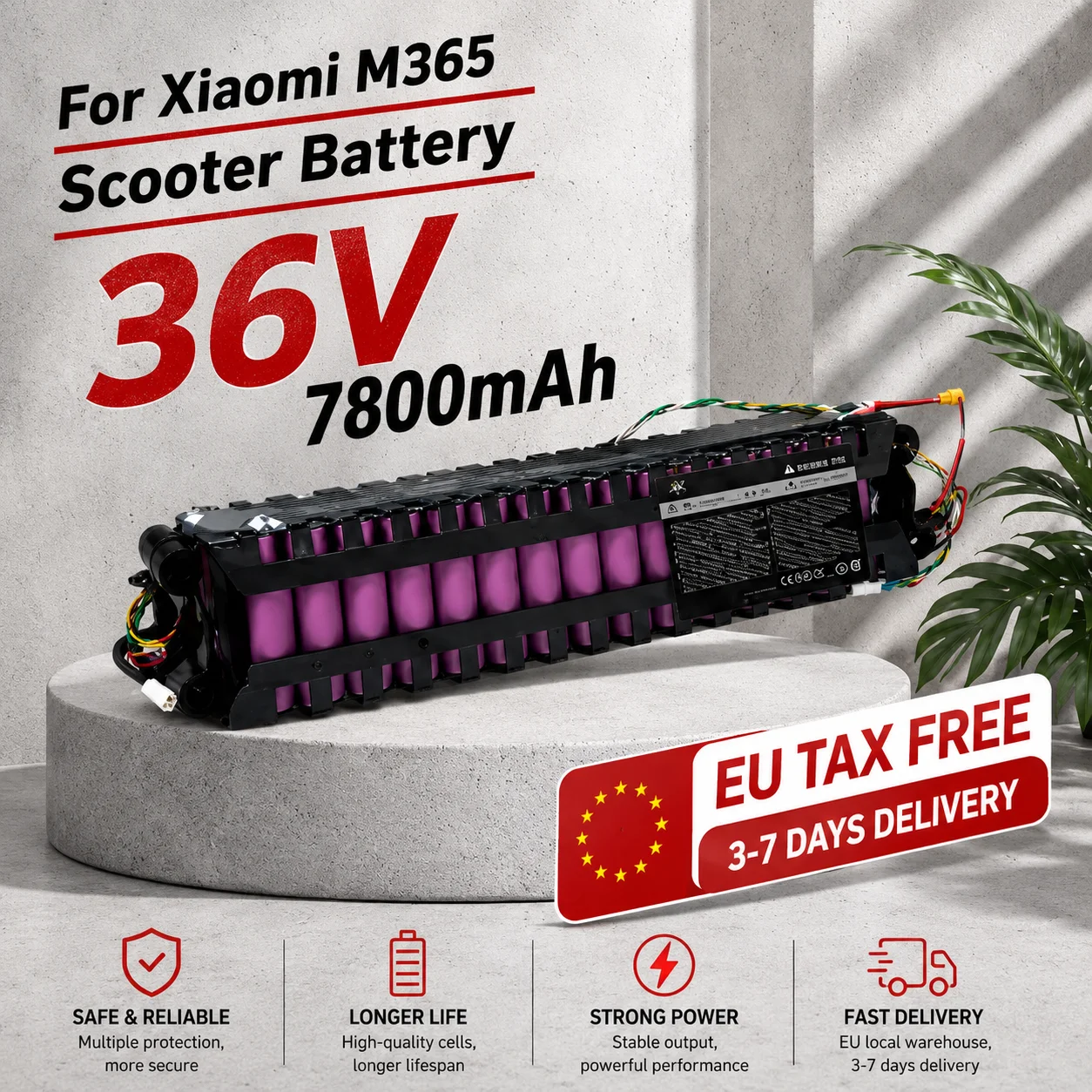 Image of M365 M356 Ersatzakku 36V 7800mAh 10S3P Elektroroller-Akku für Xiaomi M365 Pro
