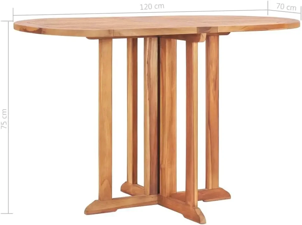 Teak Wood Folding Butterfly Patio Dining Table 47.2