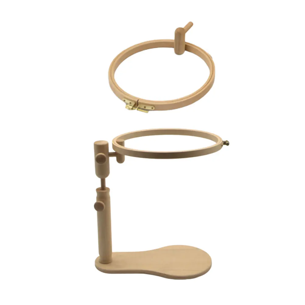 

Embroidery Rack Kit 1 Pc 24cm Wood Hoop Adjustable 21cm to 39cm 360° Rotation Cross Stitch Frame Tools H made Embroidery Set