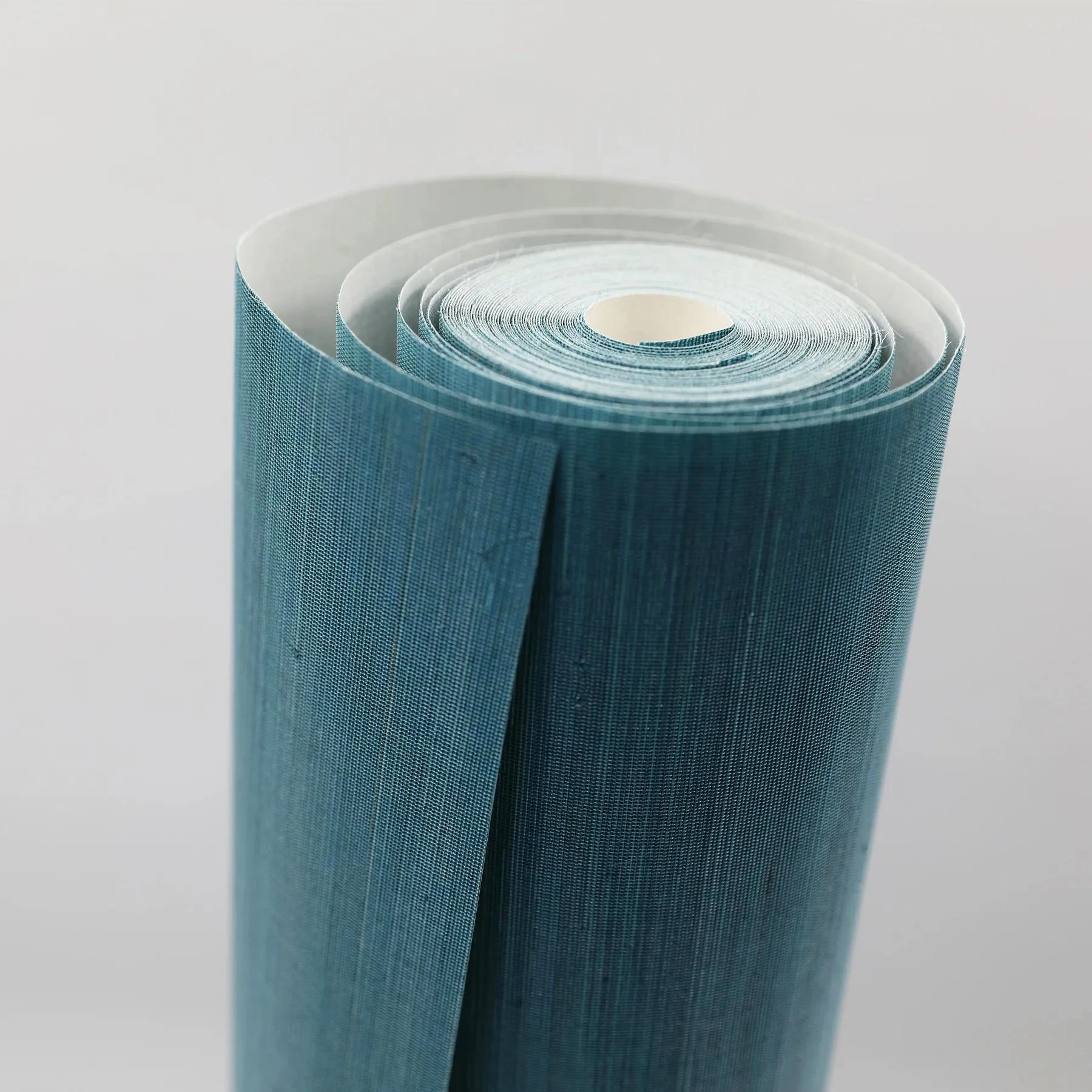 Mywind Natural Material Abaca Grasscloth Fabric Woven Sea Blue Wallpaper For Hotel House Decor Hotel Wall Covering