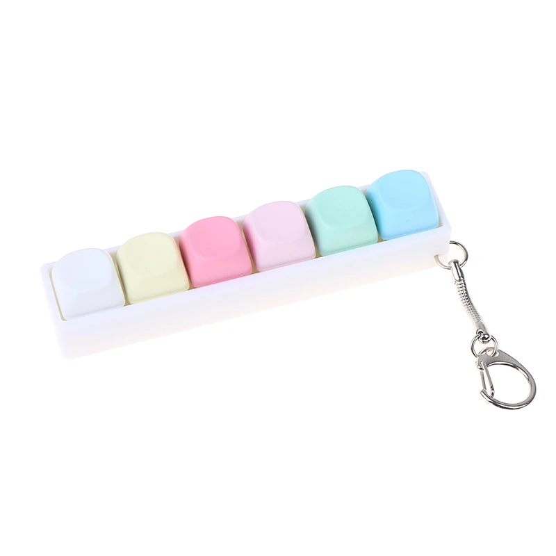 Mechanical Keyboard Switch Keychain 6 Key Toy For Stress Relief, DIY Pressing Sensory Gift For Adults