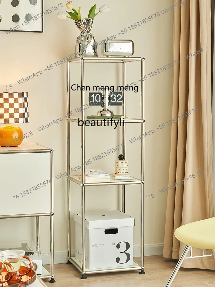 

B7304 ss Modern Simple Shelf Cabinet Display Rack Stainless Steel Multi-Layer Storage Display Stand