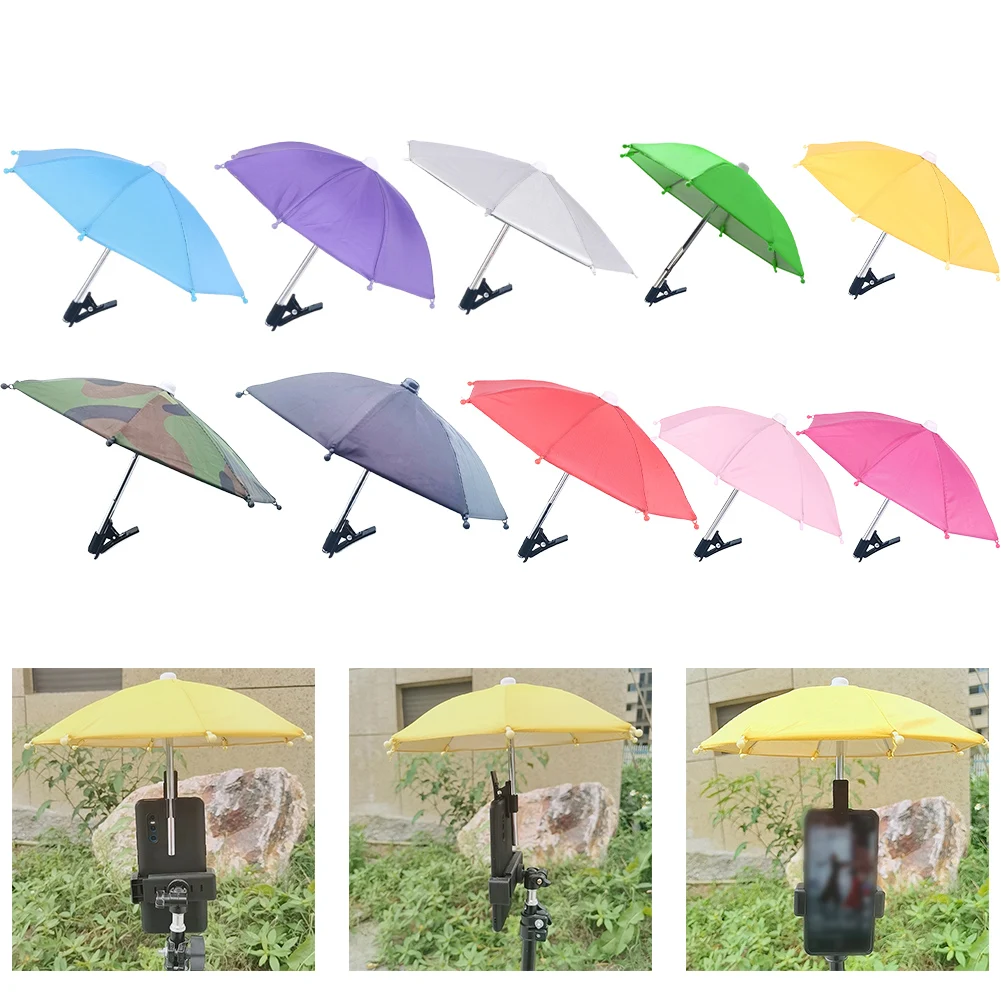 Phone Rain Protection Mobile Phone Clip Umbrella Outdoor Use Bump Cloth Fabric Clear Visibility Versatile Accessory Compact Size
