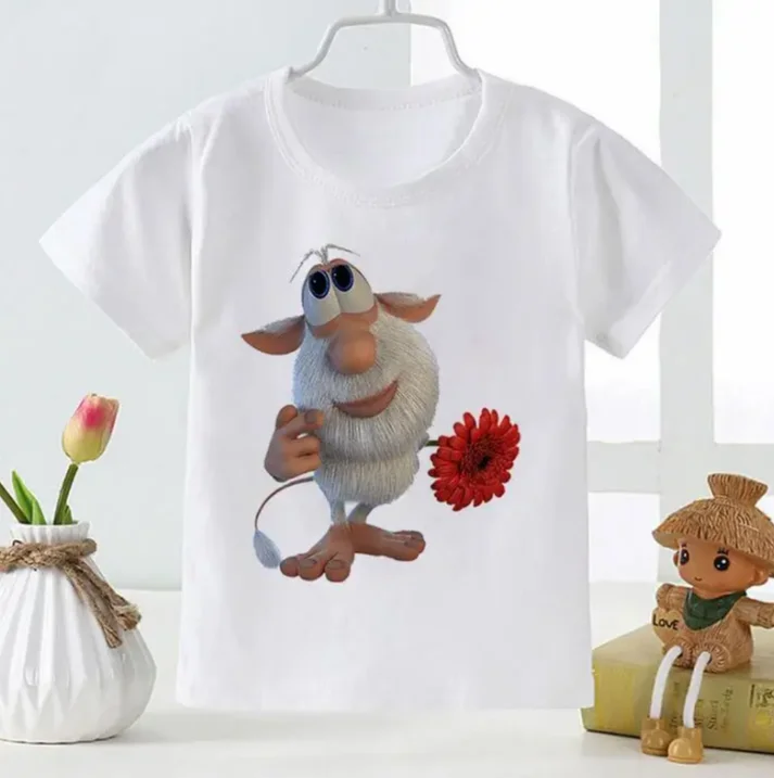 Camiseta con patrón de ropa de bebé bonita de dibujos animados, camiseta blanca suave para niños y niñas, camiseta de moda de verano para niños pequeños, camiseta de nuevo estilo para niños