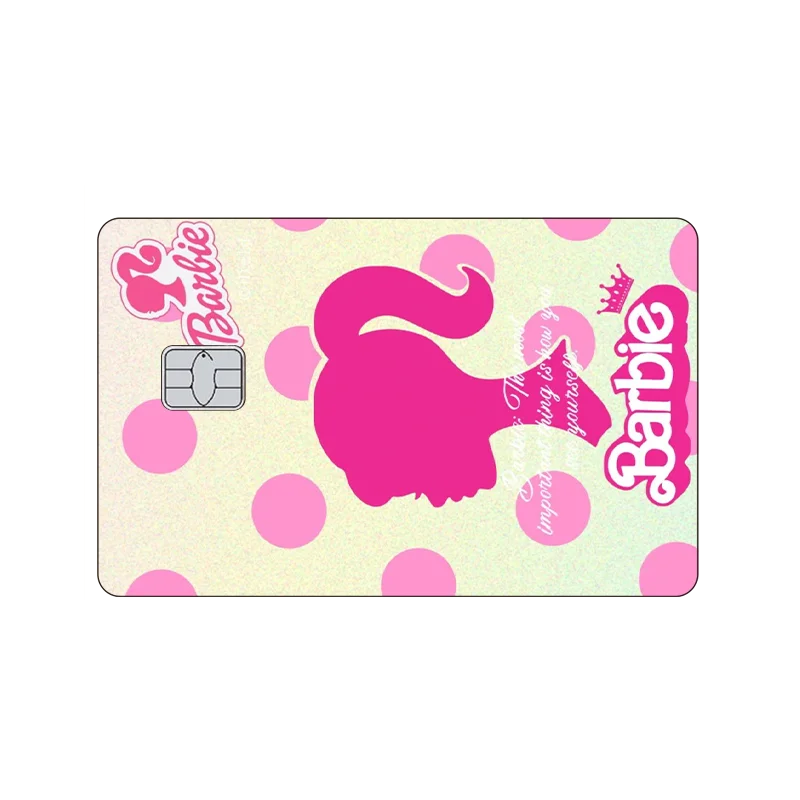 Anime Fashion Barbie Card Stickers Kawaii Bank Traffic Credit Debit Cards Matte Pvc Sticker Film Tape Skin Decal Gifts Tape Toys