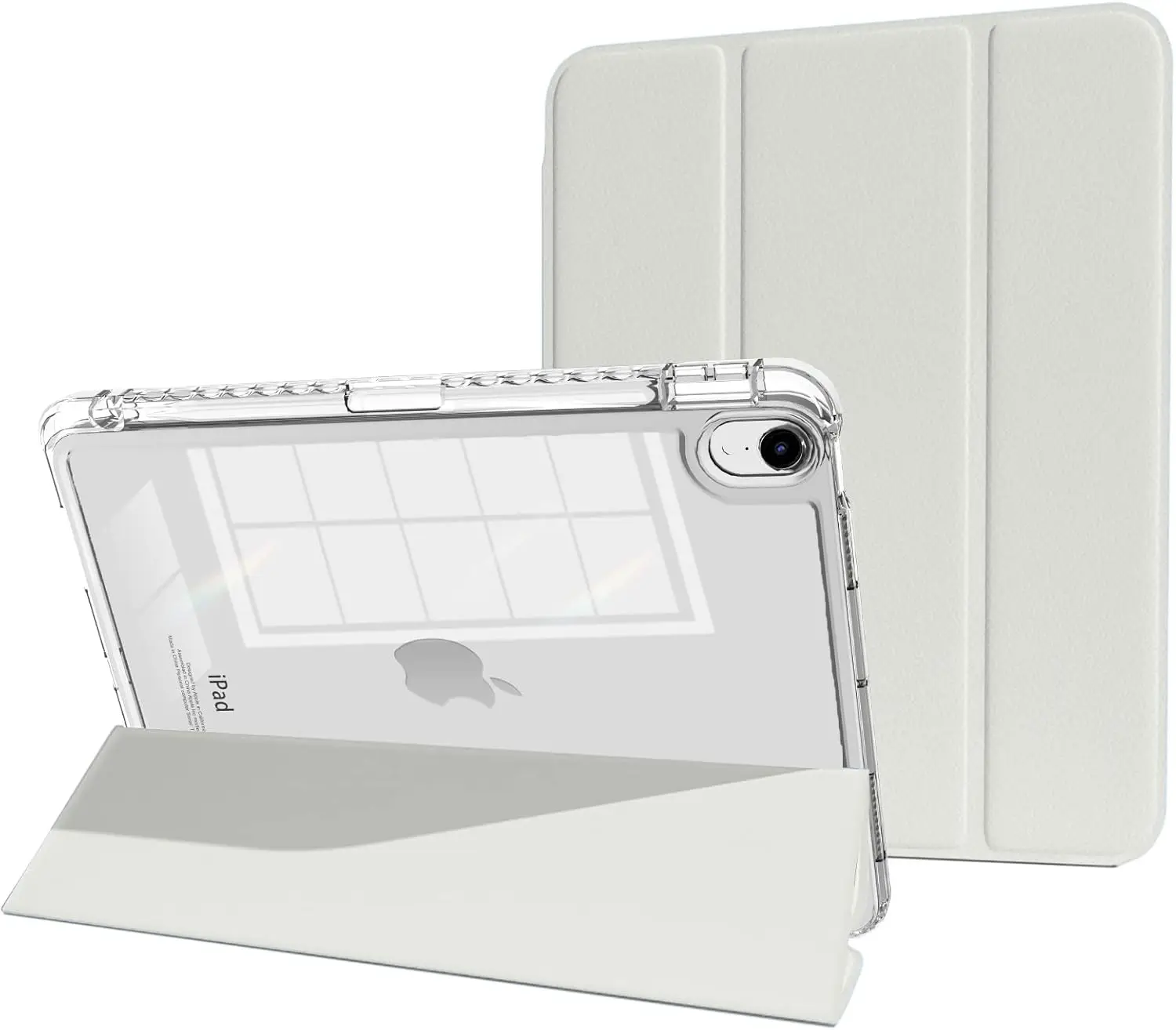 

Чехол для iPad Air 11 дюймов 2024/2025, iPad Air 5-го/4-го поколения 2022/2020 с подставкой для карандашей, тонкий смарт-чехол с прозрачной задней панелью