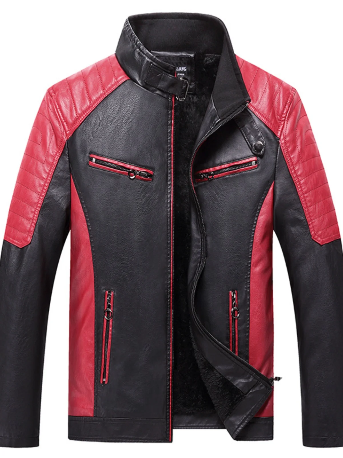 

Модная молодежная куртка из искусственной кожи на флисовой подкладке, приталенная, на молнии, в готическом стиле, повседневная, осенняя верхняя одежда, двусторонняя ткань