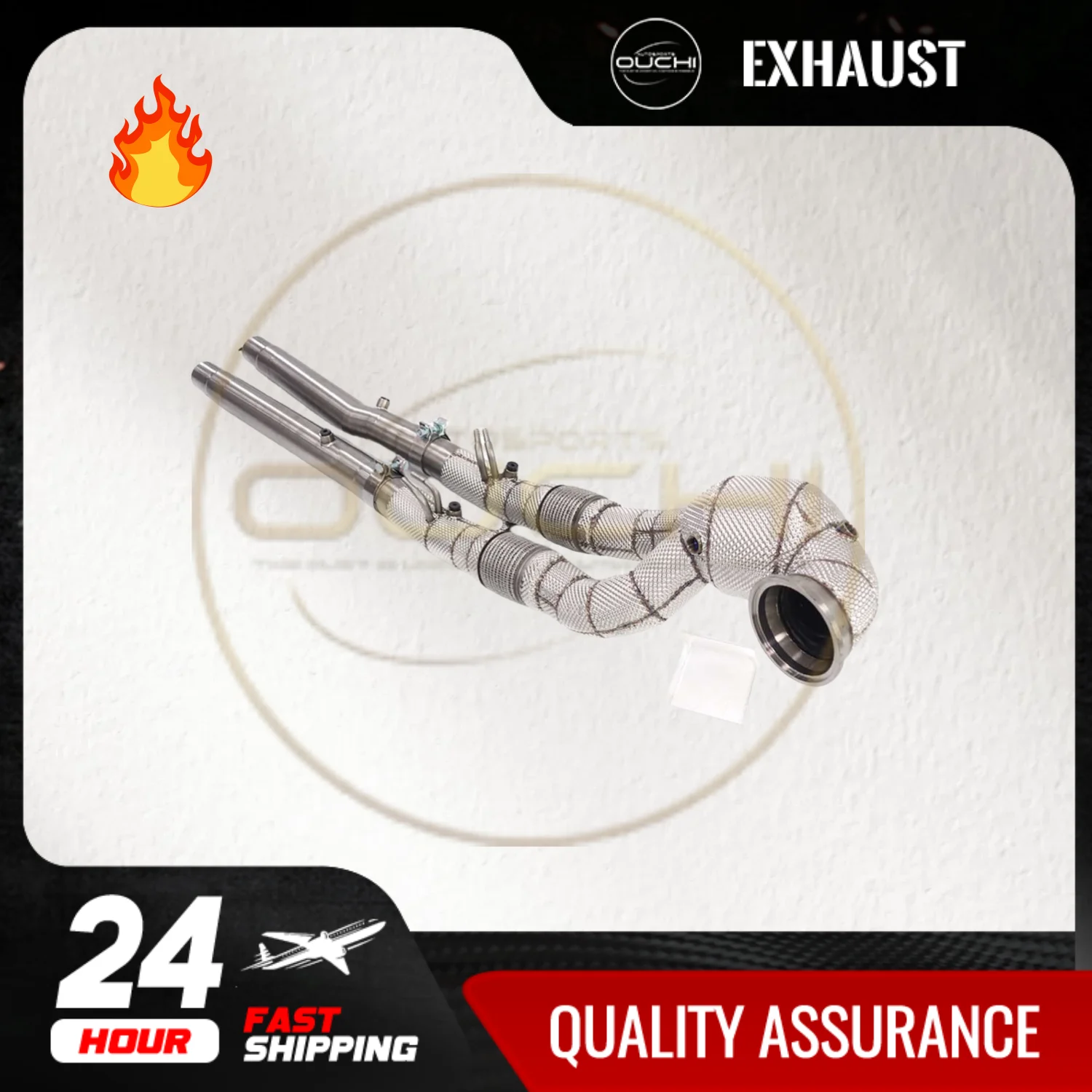 

OUCHI High Performance Downpipe With Resonant Tube For AUDI RS3 2.5T 8Y 24 Stainless Steel Exhaust System With Heat Shield