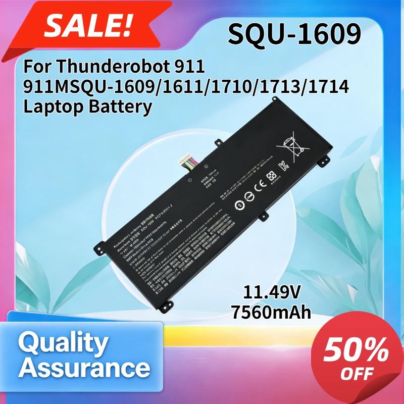 

QU-1609 QU-1611 QU-1710 QU-1713 QU-1714 7560mAh High Quality Laptop Battery For Thunderobot 911 911 Series