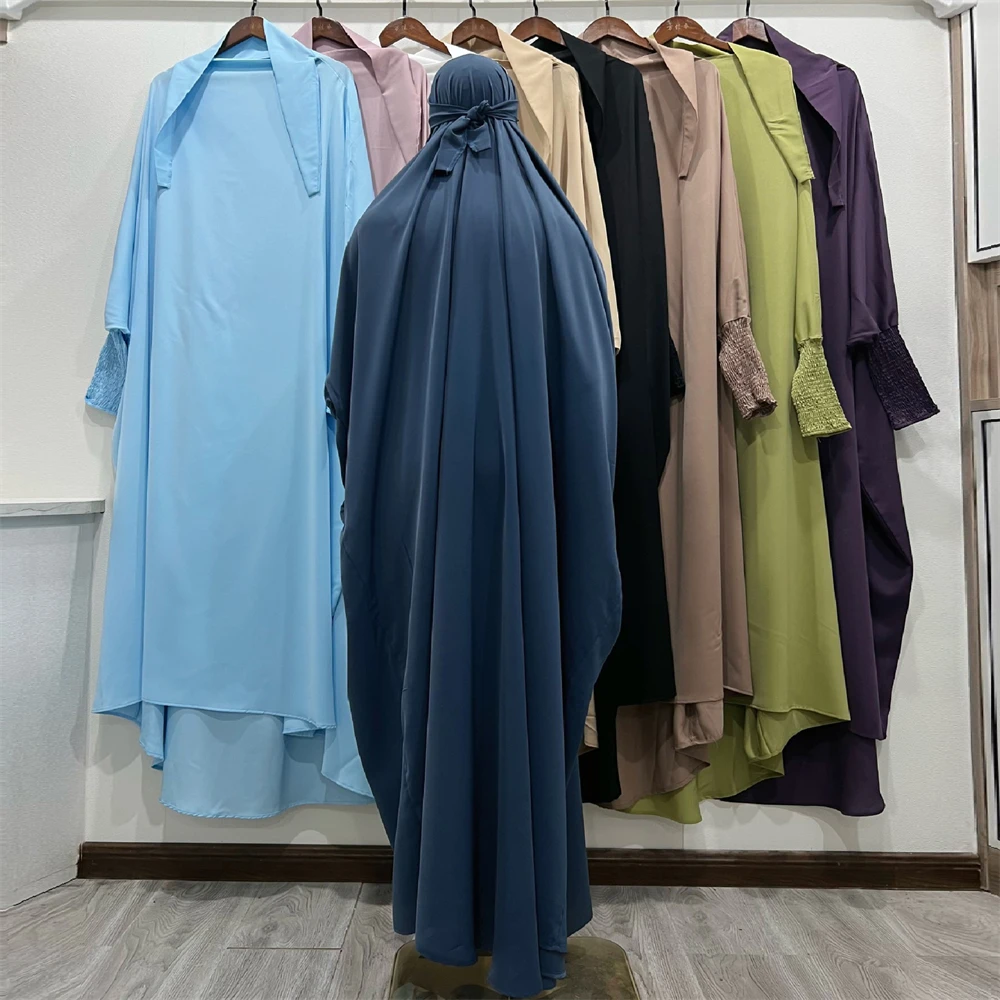 Eid Ramadan Prayer Dress Hooded Abaya Women Muslim Modest Robe Burqa Islam Clothing Khimar Gown Kaftan Jalabiya Djellaba Caftan