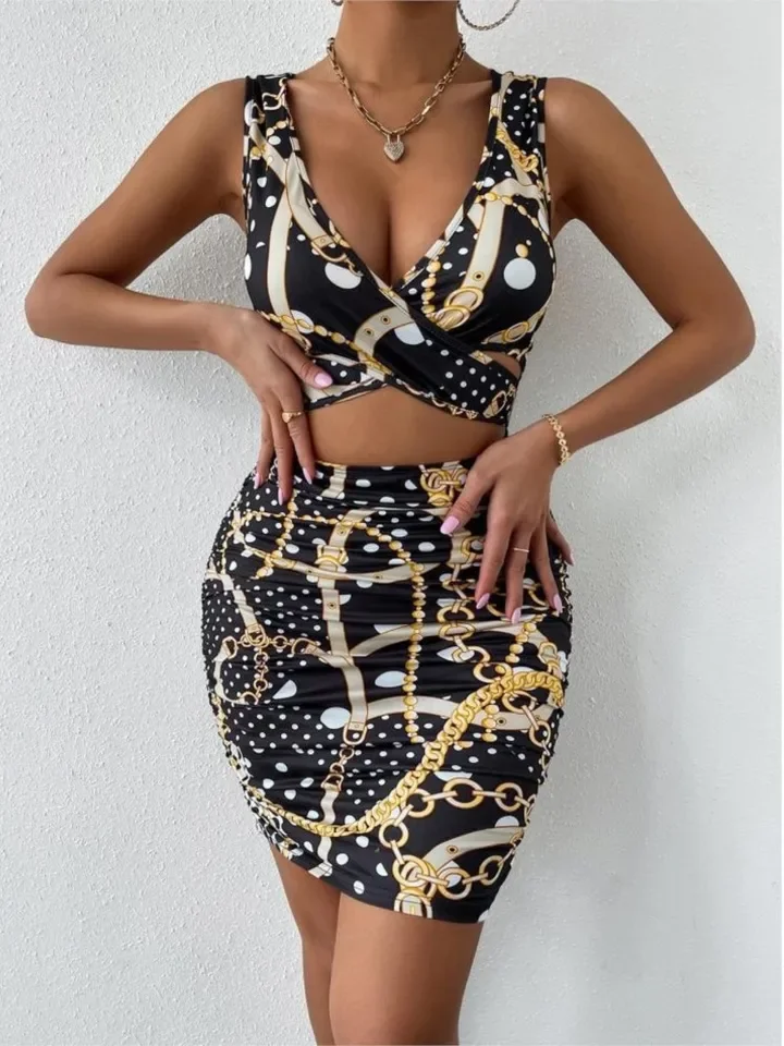 

Summer Floral Print Mini Dress Women's Fashion Sexy Party Nightclub Elegant Vintage V-neck Bodycon Wrap Hollow Out Dresses