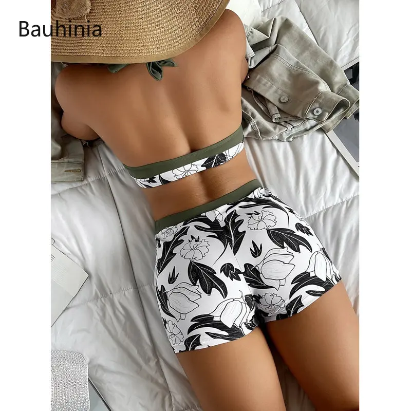 Bauhinia V-neck Bikini 2023 spodenki z wysokim stanem strój kąpielowy kobiety dwuczęściowe kostiumy kąpielowe lato Halter stroje kąpielowe Biquini