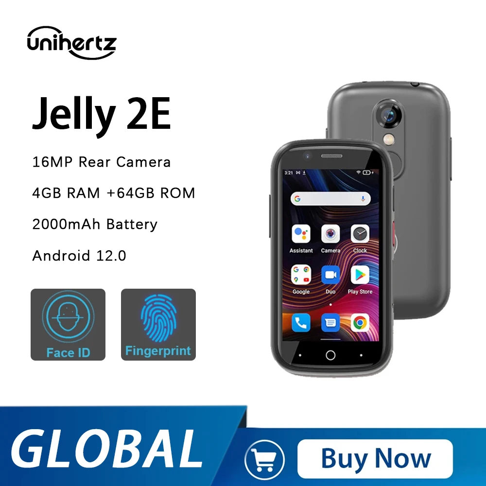 unihertz jelly 2e 4g mini smartphone android 12 hd display 4gb mais 64gb 2000mah volte hd vioce telefones pequenos nfc versao global 01