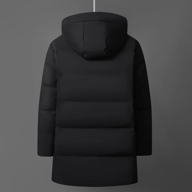 الفاخرة الرجال الشتاء وسادات مبطنة رجل أسفل معاطف سترة بيضاء أوزة أسفل سترة الملابس مقنعين طويلة الحشو سترة منتفخة HXY299