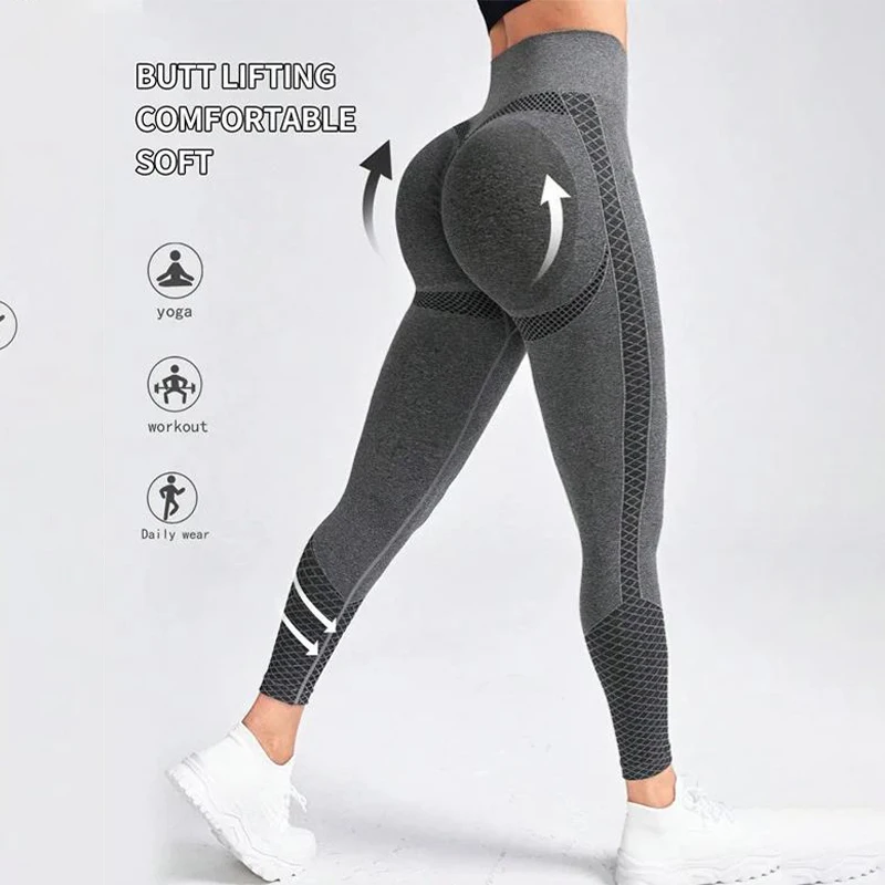 

Seamless Splicing Leggings Women Fitness Leggings High Waist Elastic Hip Liftting Gym Workout Running Slim Fashion Yoga Tights