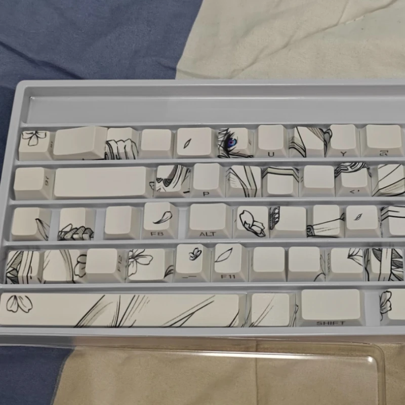 

Колпачки клавиш Line Art OEM-профиль Материал PBT Полупрозрачный для Wooting Made68/Mad60 Механические клавиатуры Пользовательские аксессуары для офиса на каждый день