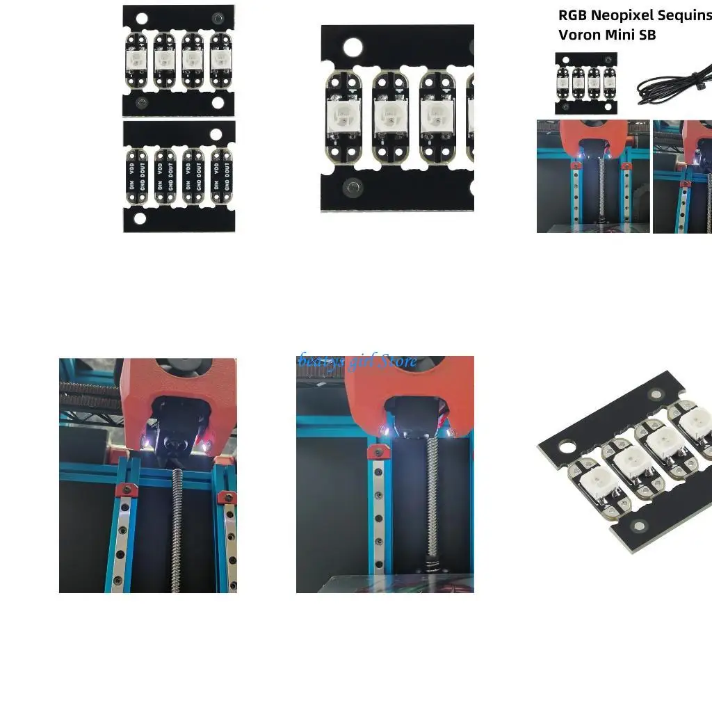 

C7AB Mini Colorful Sequins for VORON 0.2mini Create Vibrant Lighting Effects