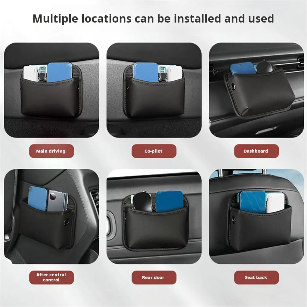 Front Seats Side Pocket Storage Box Made Of PU . Easy To Paste High - Made Of PU Leather Storage Bag green