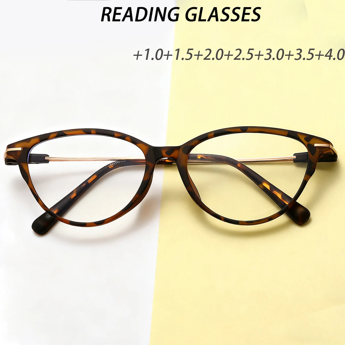 FYTOO Unisex Tortoiseshell Full-Frame Fashion Reading Glasses, Lightweight TR, Multi-Powers, Sweet Gift for Elders.