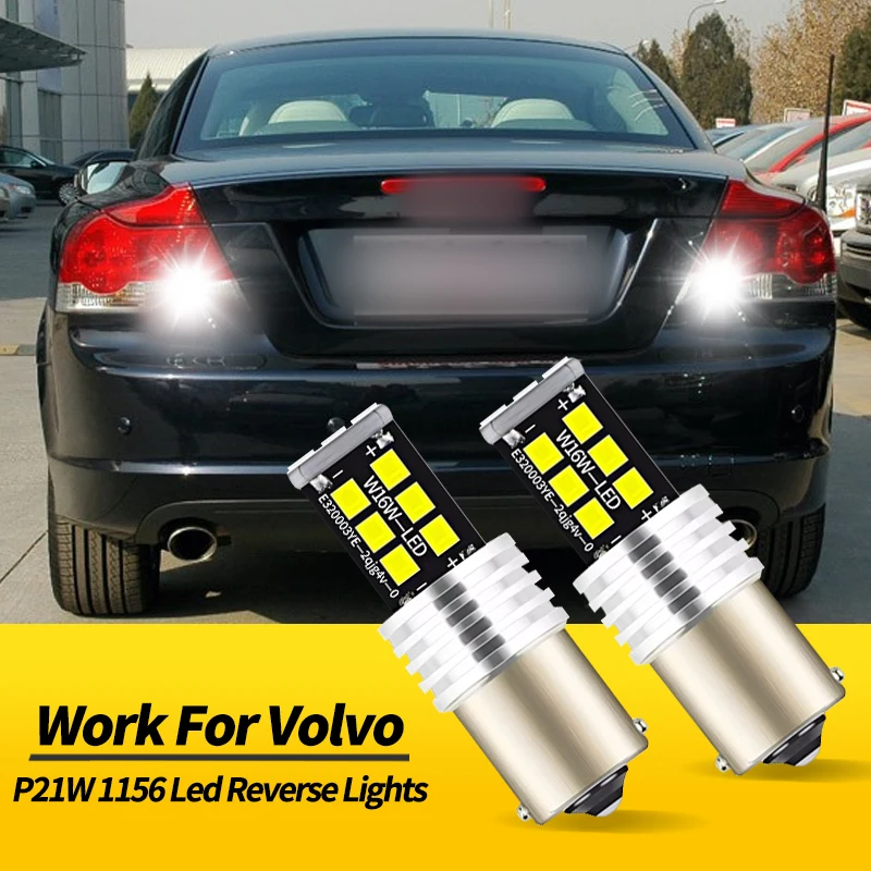 2 uds bombillas de luces LED de respaldo P21W BA15S 1156 Canbus para Volvo C70 S40 S70 S80 V70 S60 XC70 XC90 accesorios de coche de campo traviesa