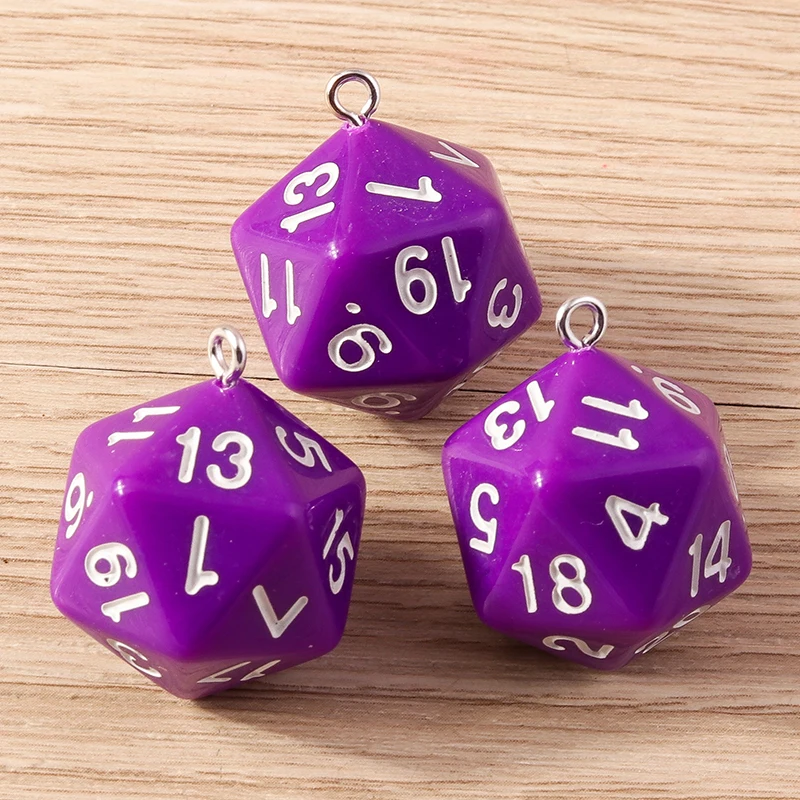 Tusember 5 Stück bunte Acryl-Würfel-Anhänger für DIY-Ohrringe, Halsketten, Schlüsselanhänger, Harz, DND RPG, Spiele, Würfel-Charms, Zubehör – Detail 12