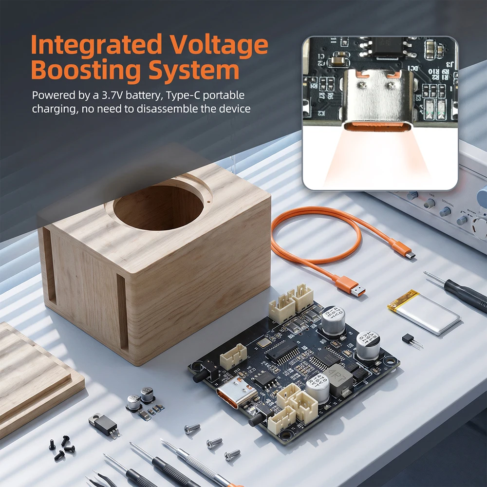 Bluetooth 6.0 Audio Amplifier Module 5W+5W AAC SBC Decoder Type-C Charge Boost Circuit DIY Portable Bluetooth Speaker Board