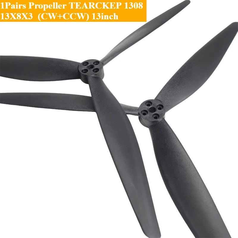 

1Pairs Propeller TEARCKEP 1308 13X8X3 (CW+CCW) 13inch 3-Blade Glass Fiber Nylon Propeller for RC X-Class FPV Drone Multicopter