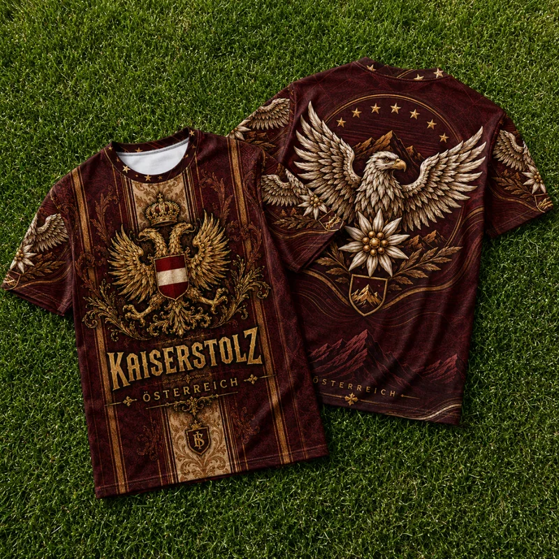 2026 Summer New Design Austrian Men's Football Training T-Shirt 3D Printable Breathable Quick-Drying Top Family Couple Style