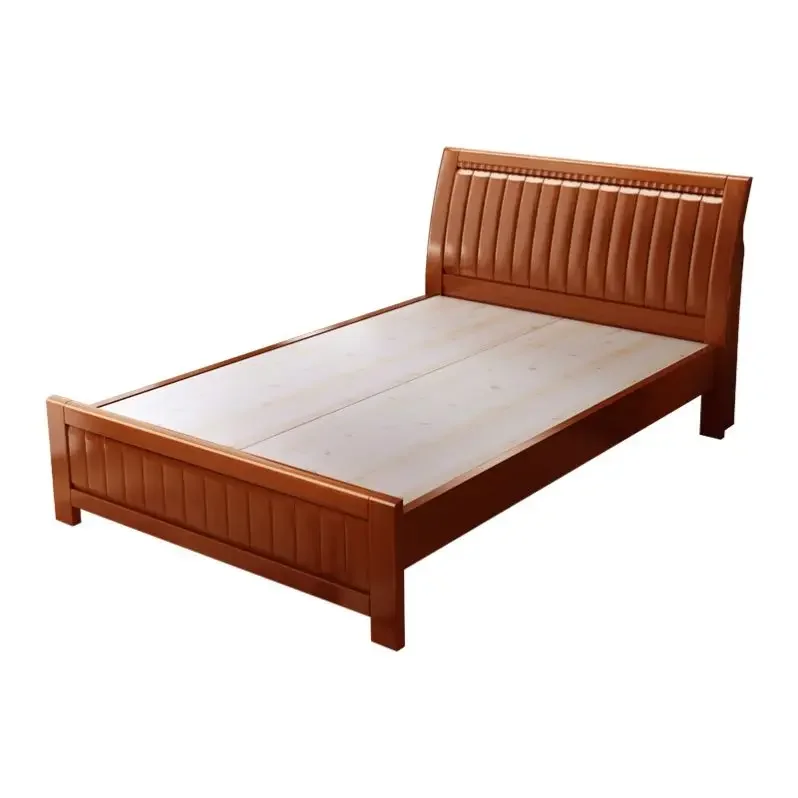Cama de madera maciza 1 metro 2 individual 1 metro 2 cama de tablero duro antigua 1,35 metros 90cm de ancho