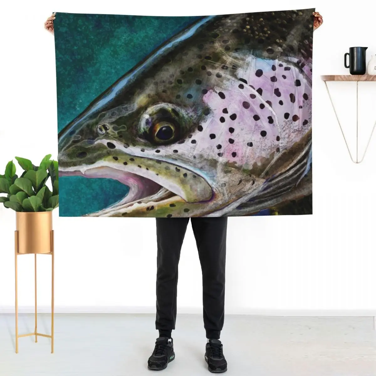 

The Steelhead Trout Throw Blanket Decorative Soft Throw Blanket for Couch Sofa