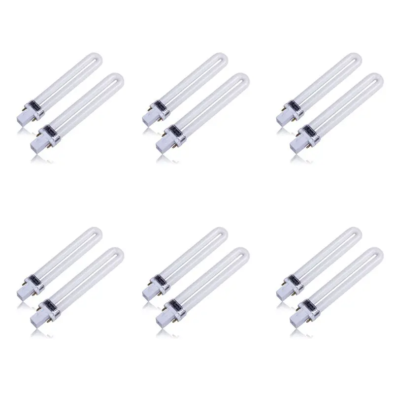 

New Professional Electronic 12Pcs 365Nm 9W Nail Dryer UV Lamp Light Bulb Tube Replacement Art Nail Polish Manicure