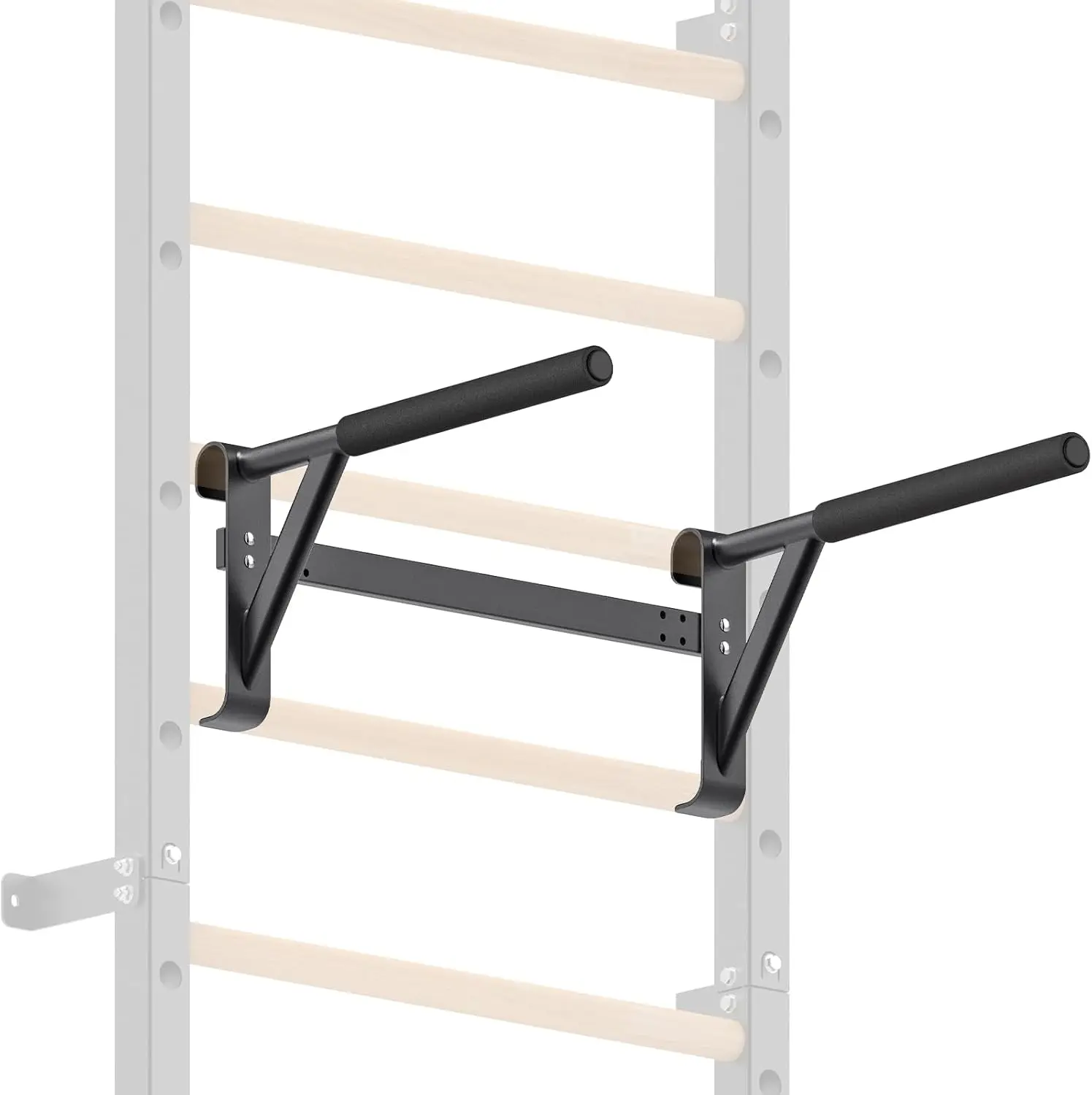 

2x2 Swedish Ladder with 1 Inch Hole, Wall Mounted Pull-up Bar Suspension Trainer, Solid Wood Grips for Home Gym and School