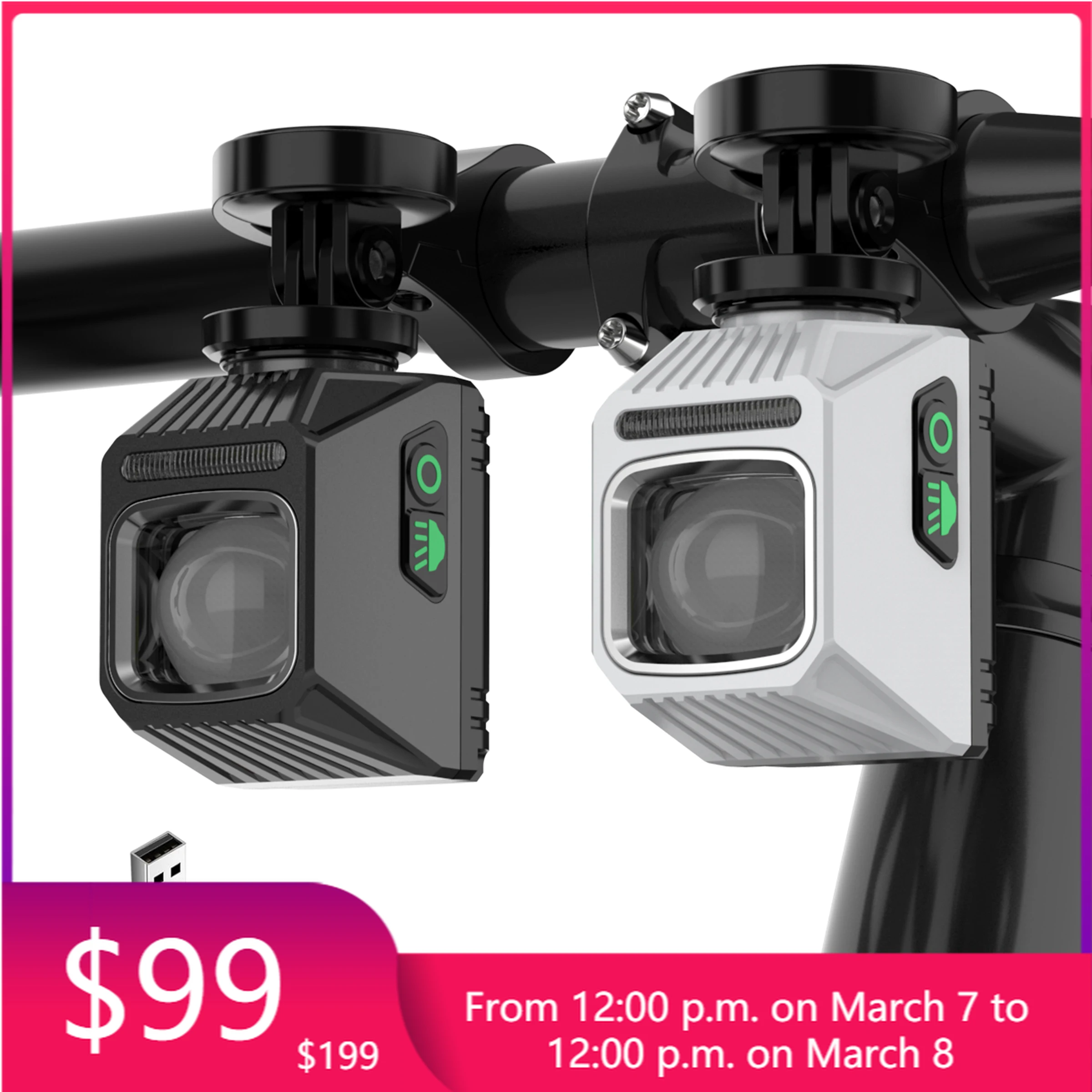 

FCC Certified Bicycle Headlight 1200Lux/3200mAh LED Light Bar Anti-Glare Bike Light IP65 Waterproof