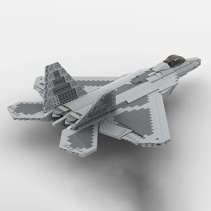Bloques de construcción Moc de la serie militar, escala 1:35, modelo F-22 Raptor, tecnología, bloques de avión, montaje DIY, juguete de combate para
