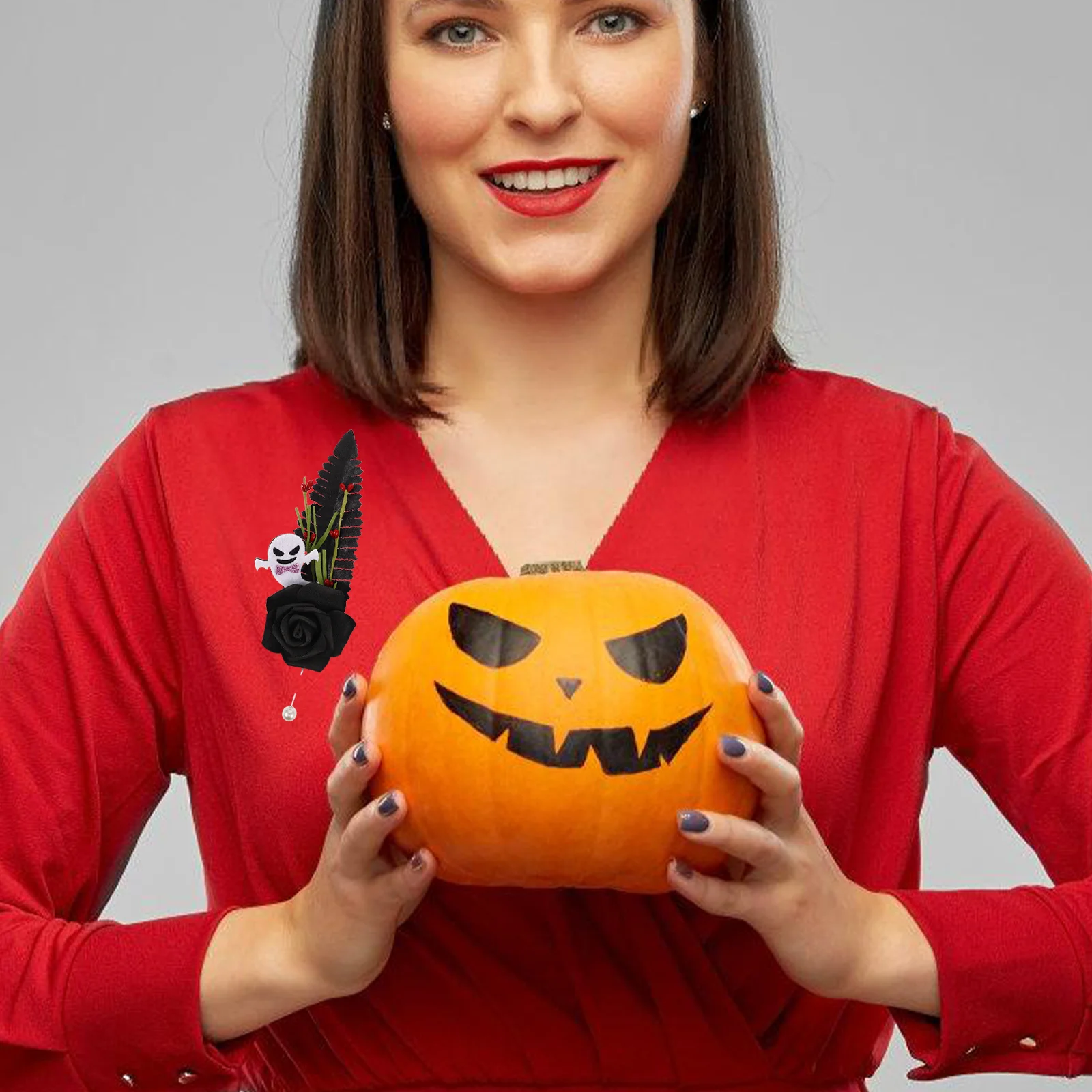 هالوين روز بروش دبوس وهمية روز الصدار الملابس الزخرفية دبوس عناصر الهالوين الإبداعية بروش دبابيس #6