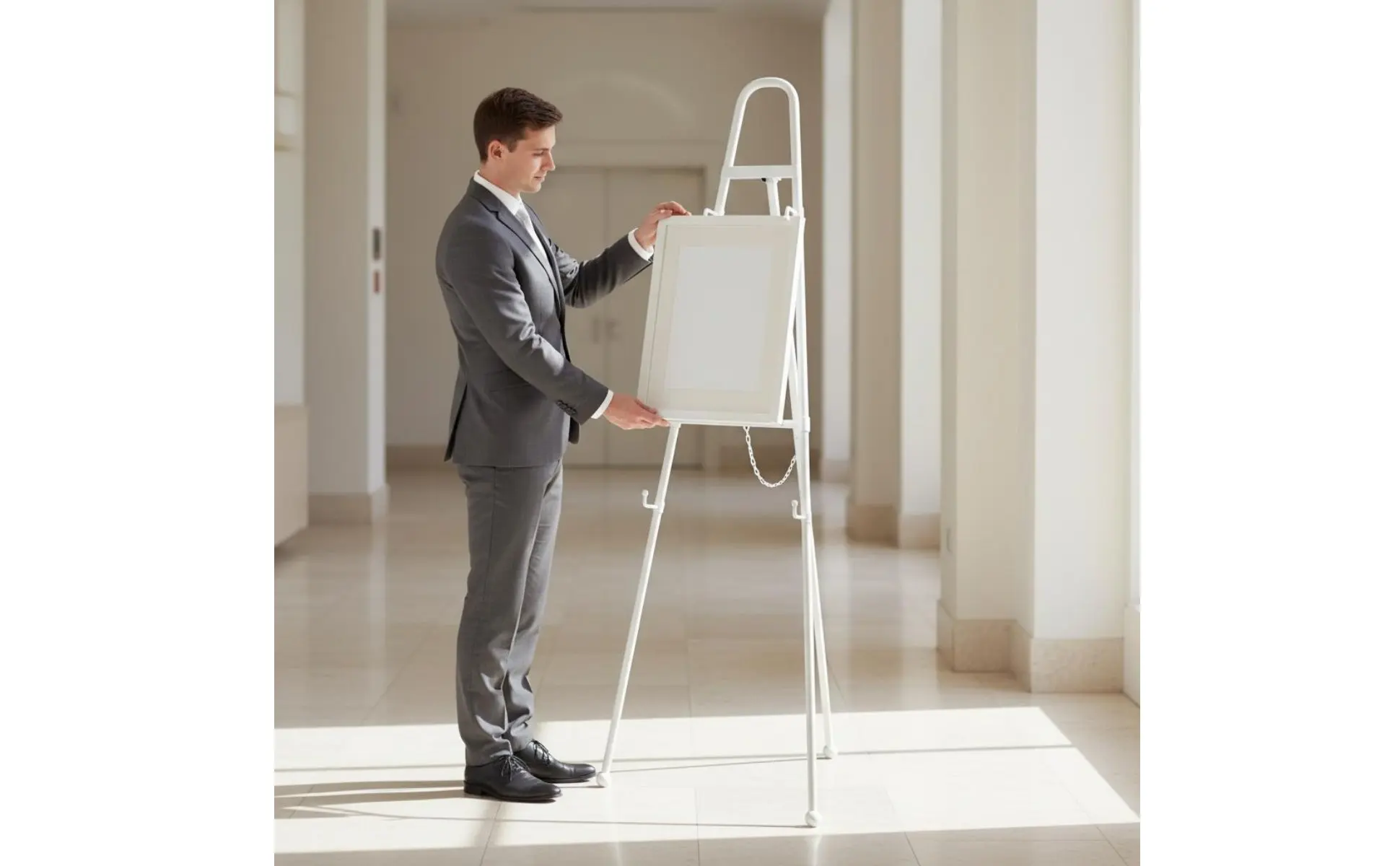 Floor Standing Art Stand Sturdy Metal Art Stand Metal Tripod Easel Quick Set-Up Portable Display Easel Non-Slip Feet for Artists