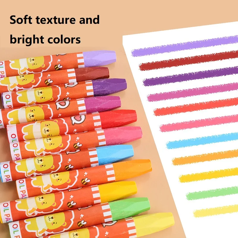 Washable Soft Oil Pastels Professional Clear Strokes Bright Colors Pigment Stick Portable Artists Children Wax Chalk Crayons Set