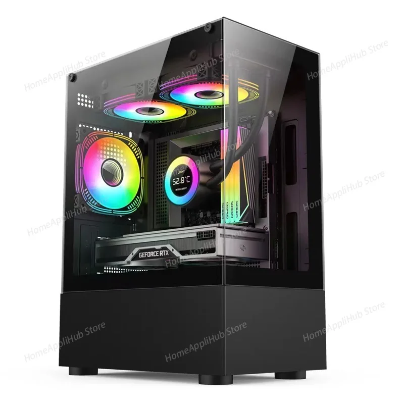 

Desktop computer desktop e-sports game chassis sea view room panoramic side glass chassis water cooling cool