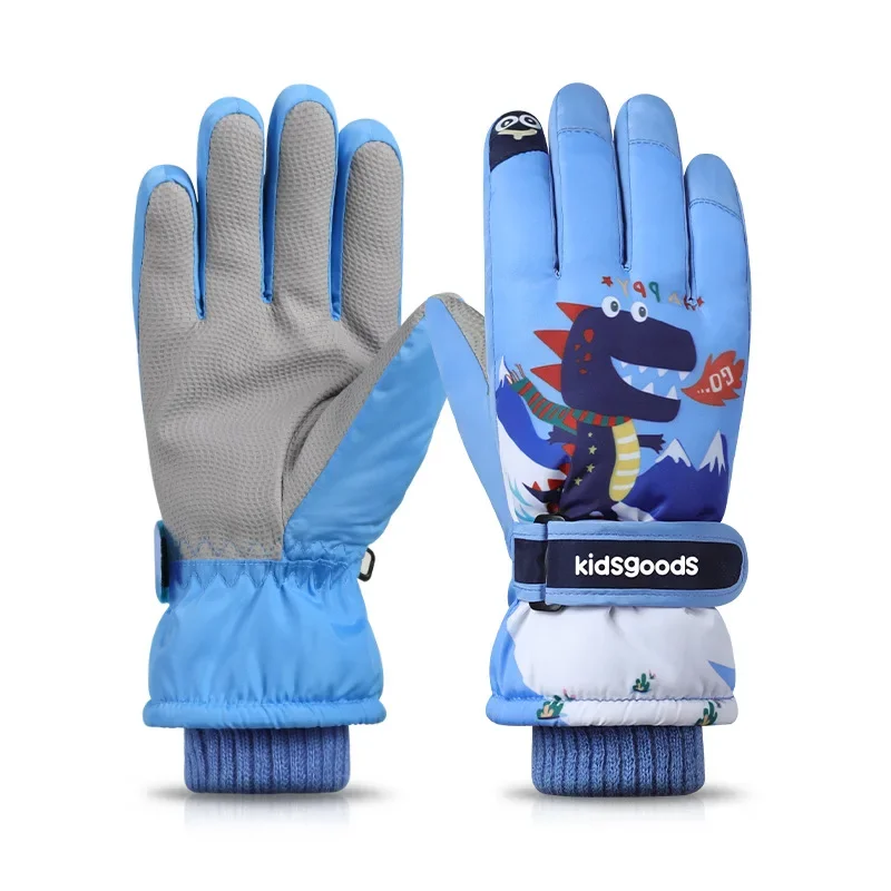 Winter gloves for children aged 6-12 outdoor play skiing snow playing waterproof plush warm gloves winter accessories for kids