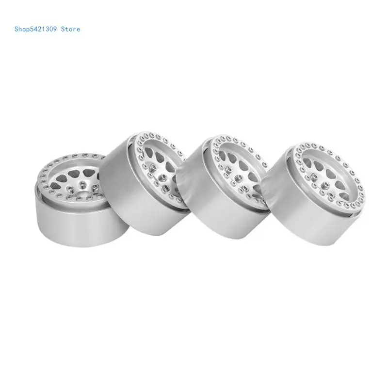 1.9inch Beadlock Wheel Hub Toy Hub Crawler Wheel Rims Set Modified Accessories 1/10 Remote Control Offroad Upgrade Kits