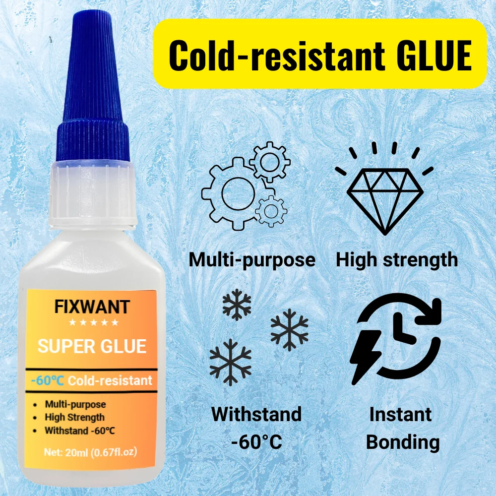 FIXWANT Instant Cold-resistant Super Glue Metal ABS PVC Leather Wood Electronic Products 20s Fast Drying Adhesive 20g