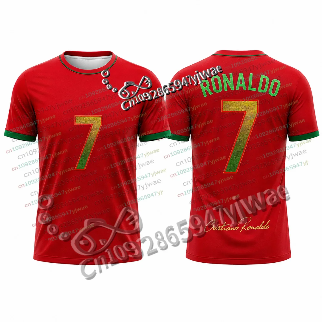 Heißer Verkauf Rushready Ronaldo Nr. 7 Gedenk-Fußballtrikot Sommer Eltern-Kind Sport T-Shirt Sonderedition Fan Fußballtrikot – Detail 6