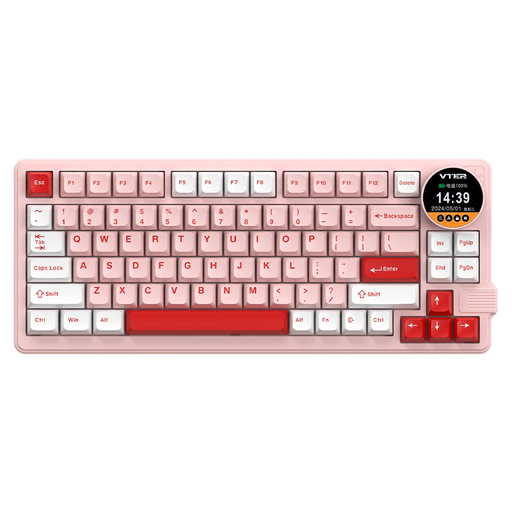 Imagem -03 - Teclado Mecânico sem Fio do Jogo com Tela do Botão K75 Bluetooth 83 Chaves Pbt Keycaps Rgb Gamer Presente Novo Modo 3