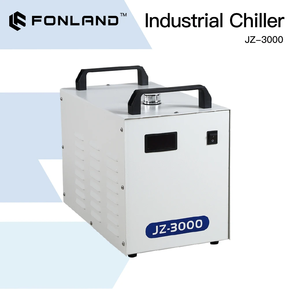 FONLAND JZ-3000 DG110V AG220V Industrial Water Chiller for CO2 Laser Engraving Cutting Machine Cooling 60-80W Laser Tube