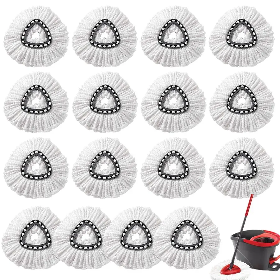 

Spin Mop Replacement Heads, White Large 360 Easy Wring Spin Mop 100 Microfiber Refill, Easy Cleaning Spin Mop Heads, Deep Clean,