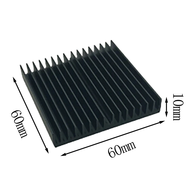 

【C】1pcs 60*60*10mm Black Aluminum Radiator Motherboard Chip Heatsink